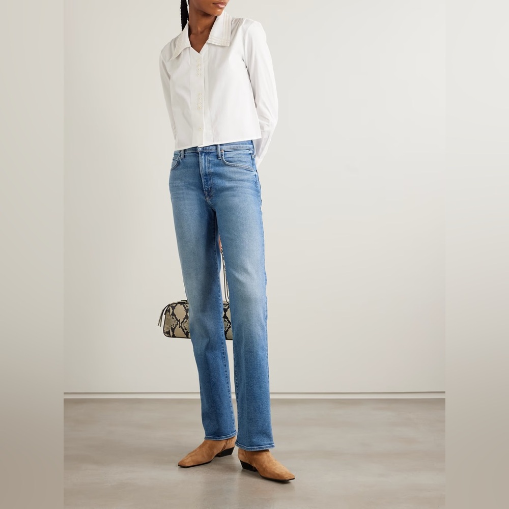 MOTHER Women's Straight Leg Jeans in Light Blue